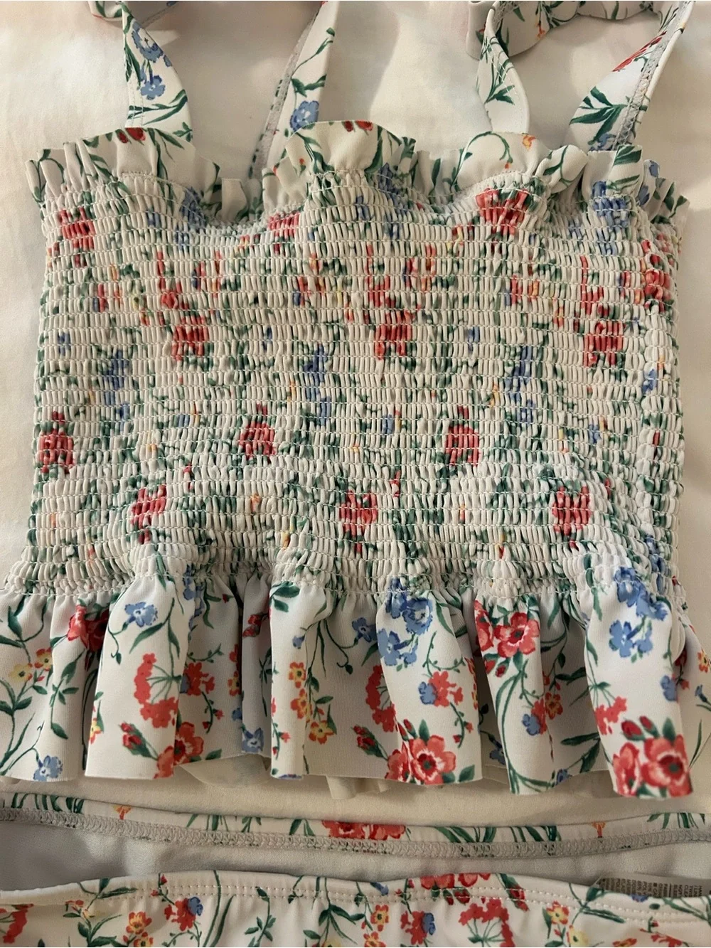 Janie and Jack White Floral Ruffle Two-Piece